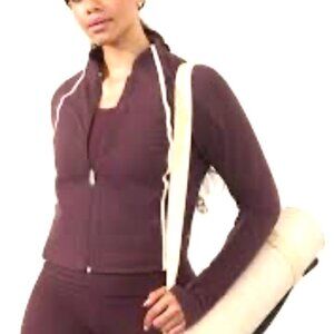 Athleta crop jacket Large burgundy